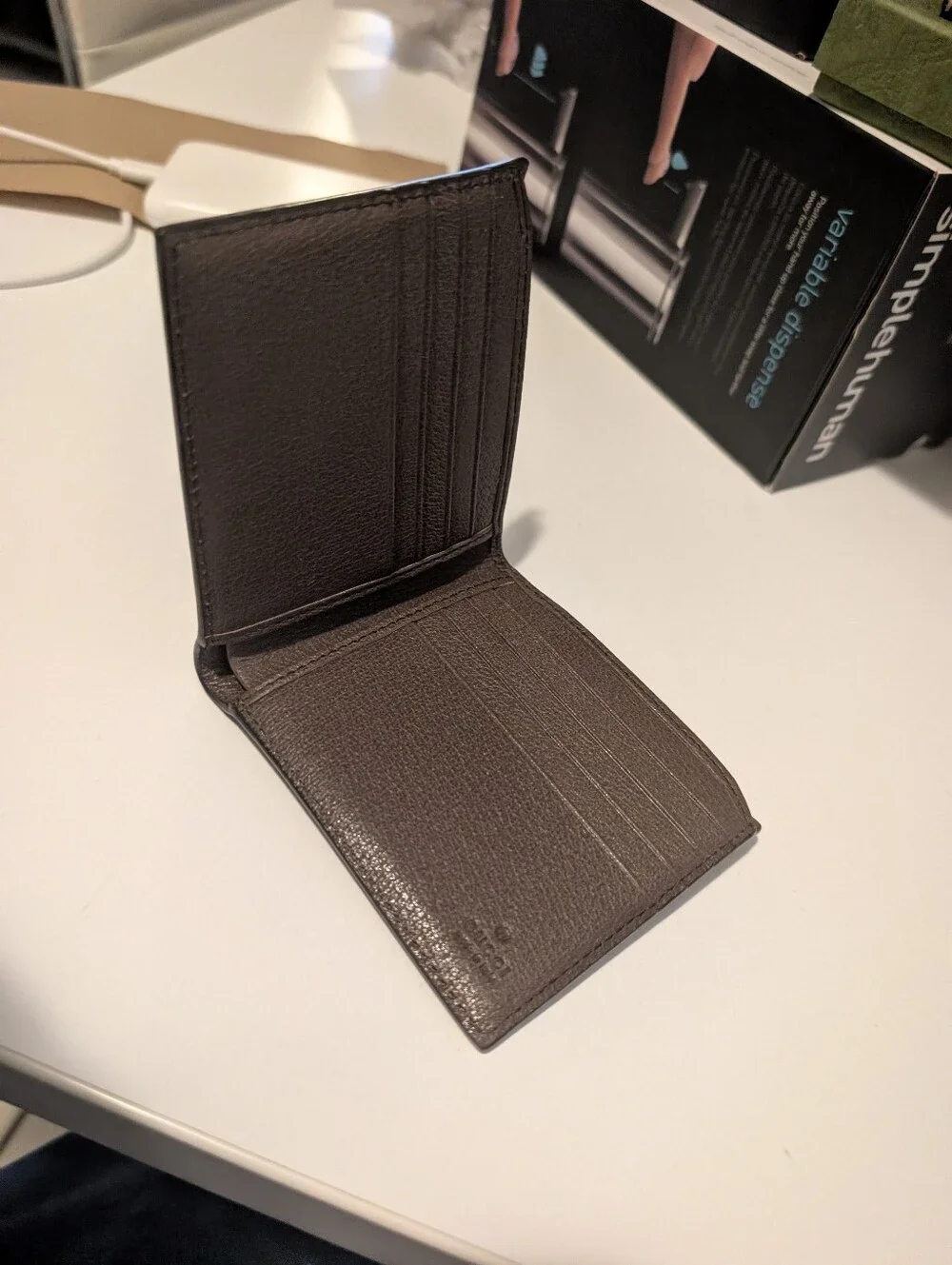 Gucci GG Canvas Bi-Fold Wallet with Multicolor Bird Print